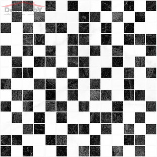 Мозаика Laparet Crystal чёрный+белый (30х30)